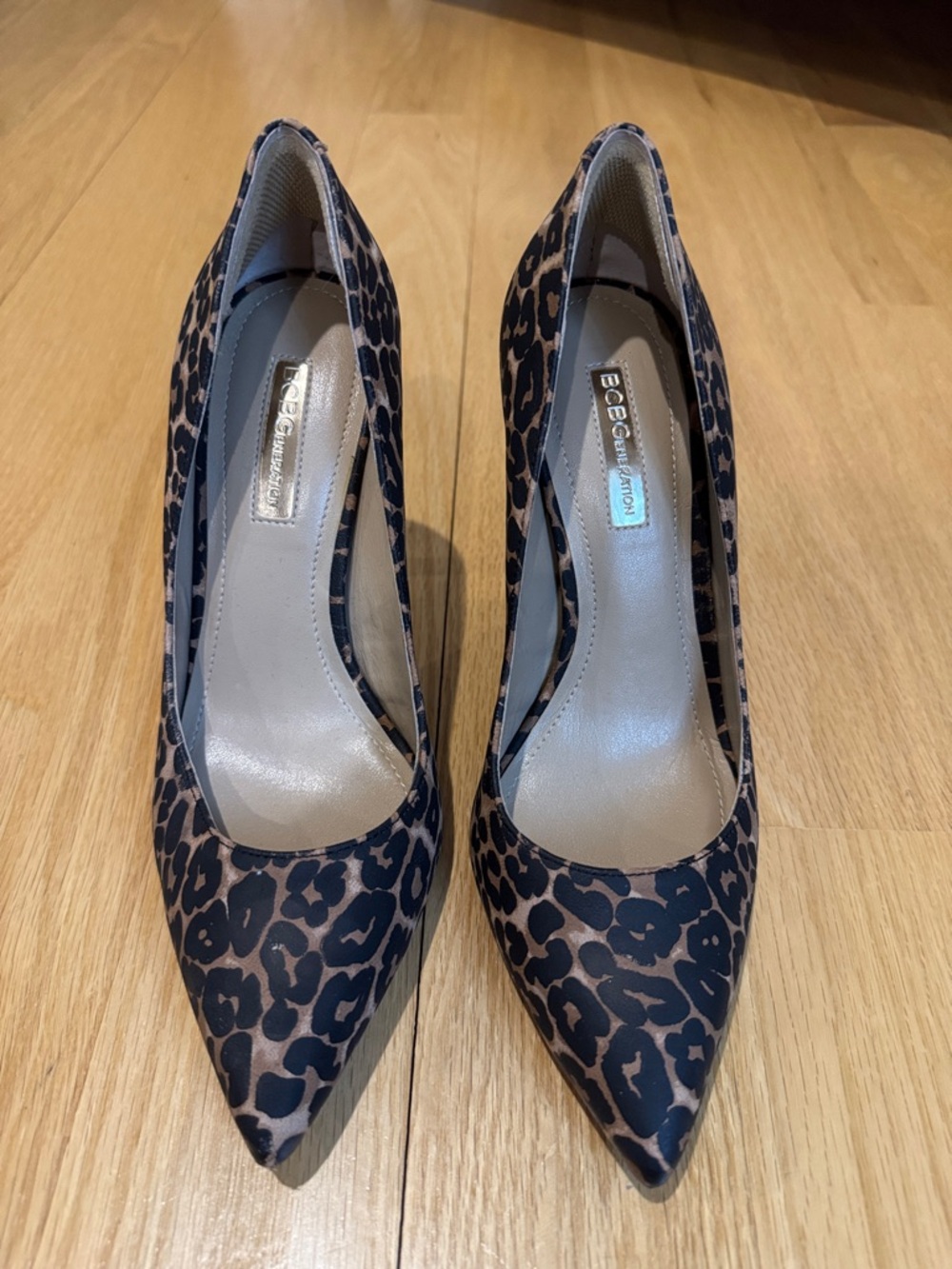 BCBGeneration Leopard Print Pointed Toe Pumps - Black/Brown